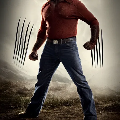 Image similar to logan wolverine pictured as nick offerman, x - men marvel movie still, imdb, detailed, 8 k, poster photosession style, deviantart and artstation top picks