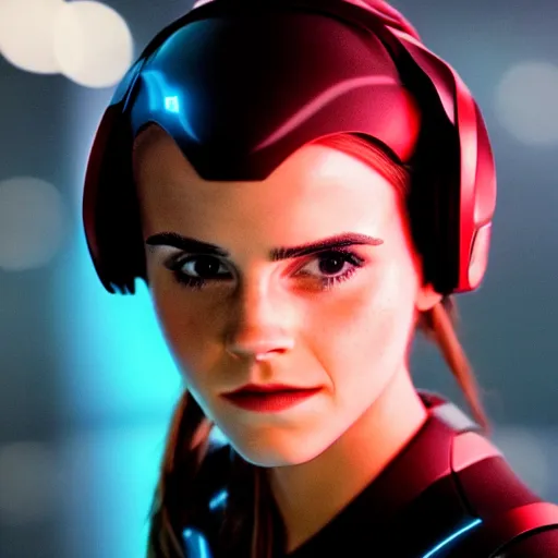 Image similar to movie still of emma watson in tron : legacy