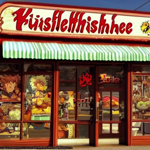 Image similar to anime wafflehouse