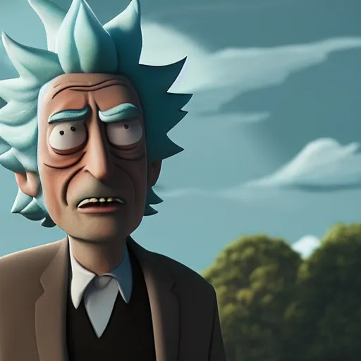 Image similar to still of the real Rick Sanchez from Rick and Morty, 8k