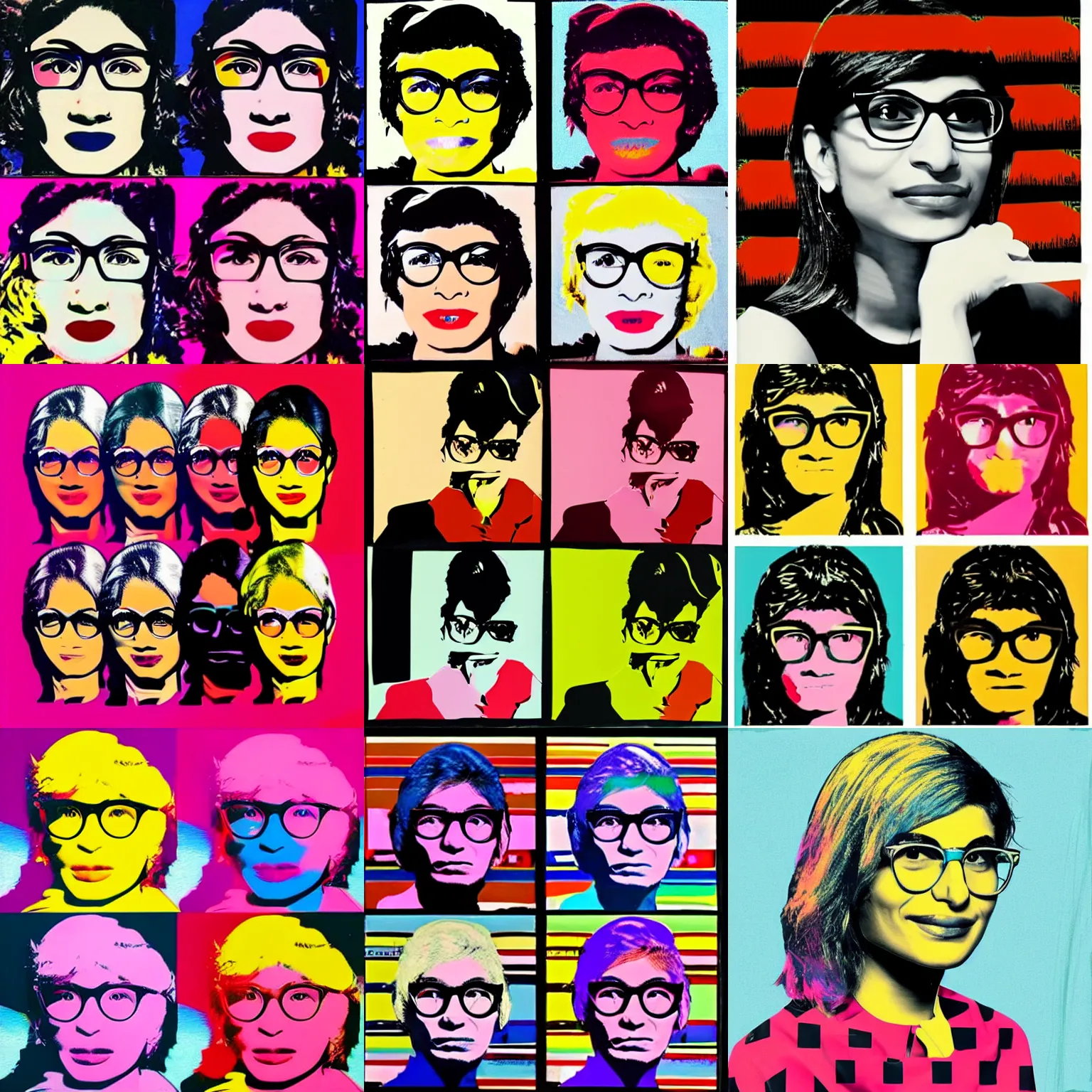 Prompt: mia khalifa, andy warhol style