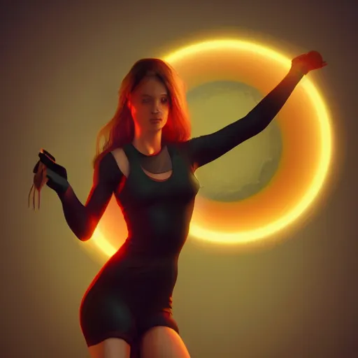 Prompt: girl with the plasma orb, dramatic vector art by conrad roser, by artgerm, dynamic lighting, octane render, trending on artstation