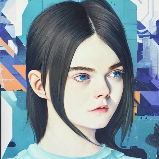 Image similar to Elle Fanning in Halo 2 and ODST picture by Sachin Teng, asymmetrical, dark vibes, Realistic Painting , Organic painting, Matte Painting, geometric shapes, hard edges, graffiti, street art:2 by Sachin Teng:4