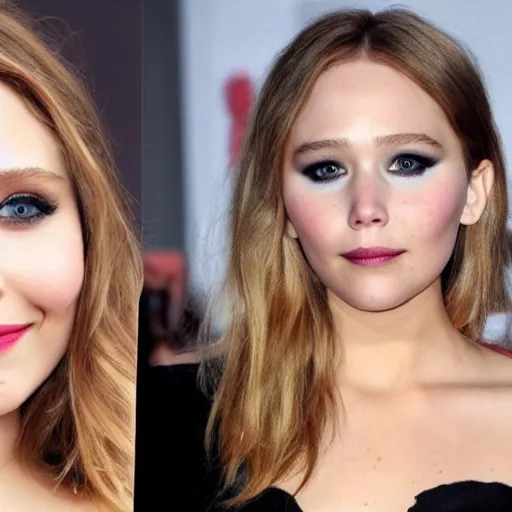 Image similar to elizabeth olsen mixed with jennifer lawrence