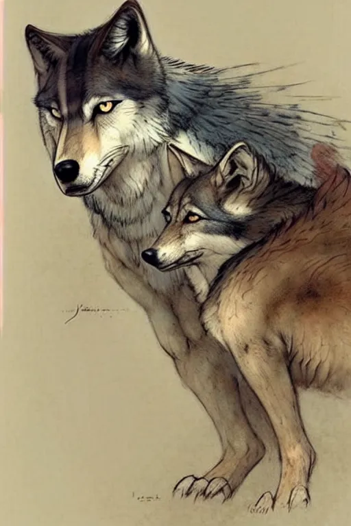 Image similar to (((((1950s wolf . muted colors.))))) by Jean-Baptiste Monge !!!!!!!!!!!!!!!!!!!!!!!!!!!