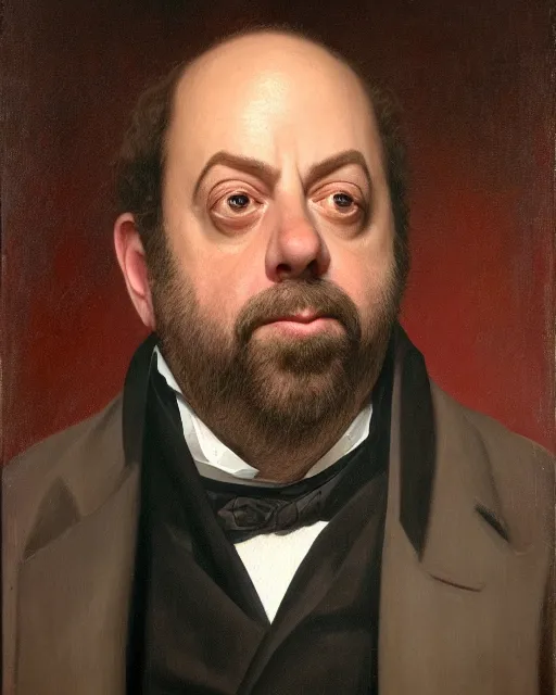 Image similar to upper body portrait of paul giamatti! as united states president andrwe jackson, 1 8 3 4, paul giamatti, official portrait, oil on canvas by anton otto fischer, trending on artstation