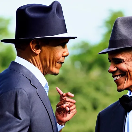 Image similar to obama wearing fedora