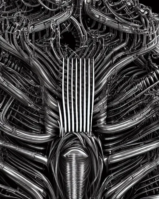 Image similar to comb by hr giger, biomechanical, isolated white background, 4 k, hyper detailed