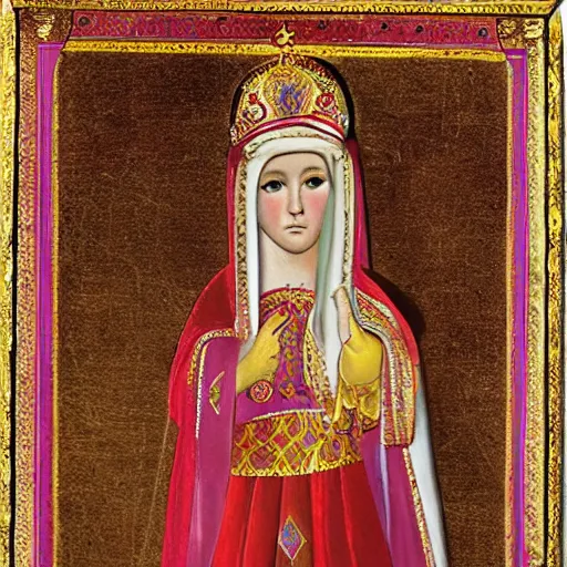 Prompt: child girl crowned byzantine empress