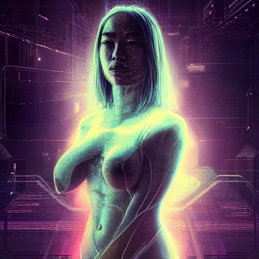 Image similar to hyperrealistic portrait of a woman monster astronaut, full body portrait, well lit, intricate abstract. cyberpunk, intricate artwork, by Tooth Wu, wlop, beeple. octane render,in the style of Jin Kagetsu, James Jean and wlop, highly detailed, realism, photo, focus, soft light, god illumination, intricate concept art, digital painting, ambient lighting, 4k, artstation