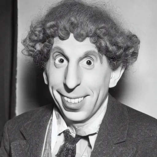 Prompt: harpo marx at the jalta conference