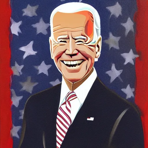 Image similar to Ivan Seal painting of Joe Biden, 8k, high definition, highly detailed