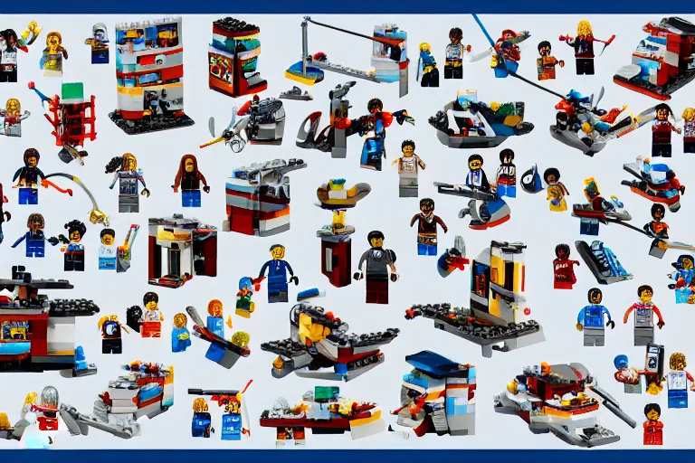 Prompt: anatomy of lego set, photorealistic