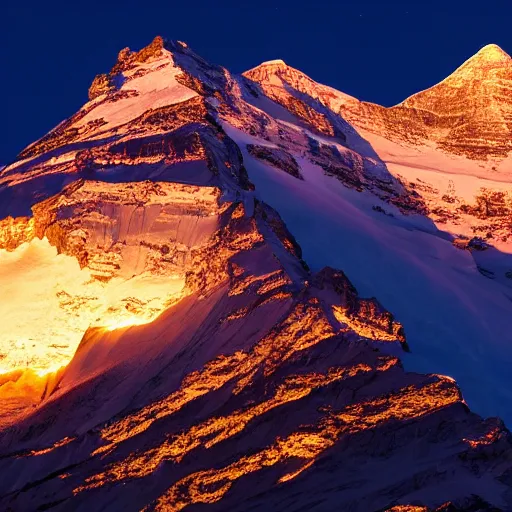 Image similar to flag of india is projected illuminated on the matterhorn mountain at night