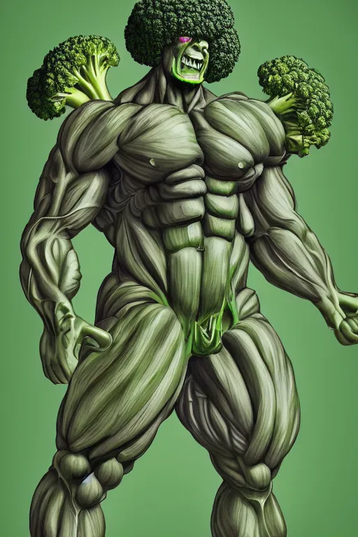 ripped broccoli man, full body, human figure, highly | Stable Diffusion