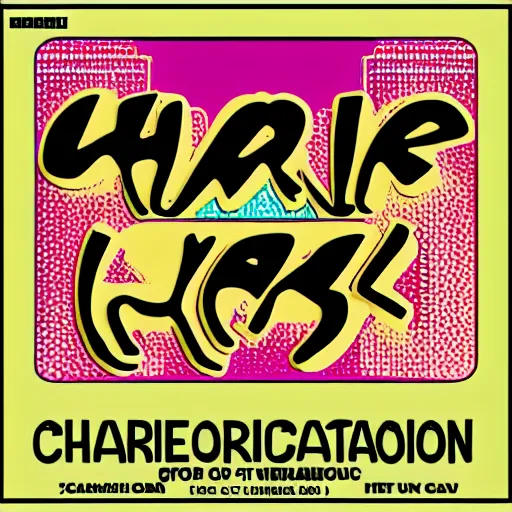 Prompt: charlie and the oscillator logo pop art style