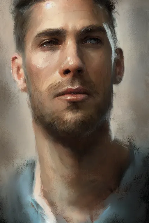 Prompt: portrait of a handsome man with light brown hair with sparkling hazel eyes, art by Jeremy Mann, stylized, detailed, pastel colors, warm tones, Trending on artstation, artstationHD, artstationHQ, 4k, 8k