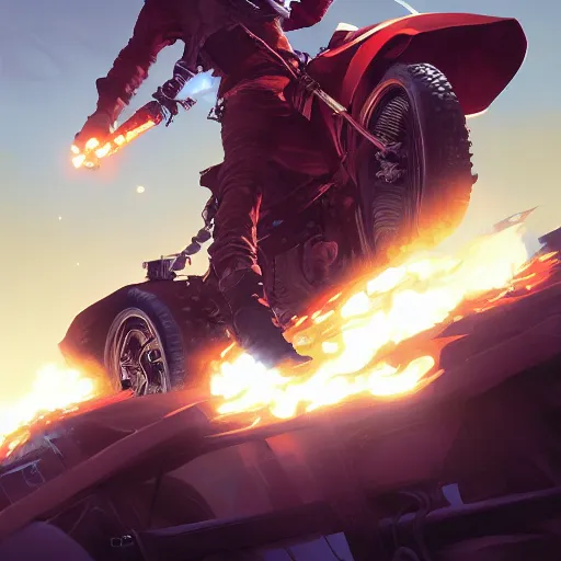 Image similar to hero world mad max, behance hd by jesper ejsing, by rhads, makoto shinkai and lois van baarle, ilya kuvshinov, rossdraws global illumination