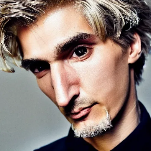 Image similar to a closeup photo of really handsome xqc smoking,