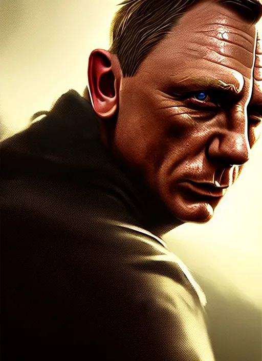 Image similar to portrait, Daniel Craig , dramatic lighting, cinematic, establishing shot, extremely high detail, foto realistic, cinematic lighting, post processed, concept art, artstation, style by eddie mendoza, raphael lacoste, alex ross