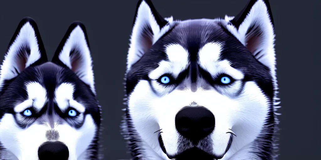 Image similar to a portait picture of Siberian Husky Dog, high quality, highly detailed, unreal engine, 4K quality