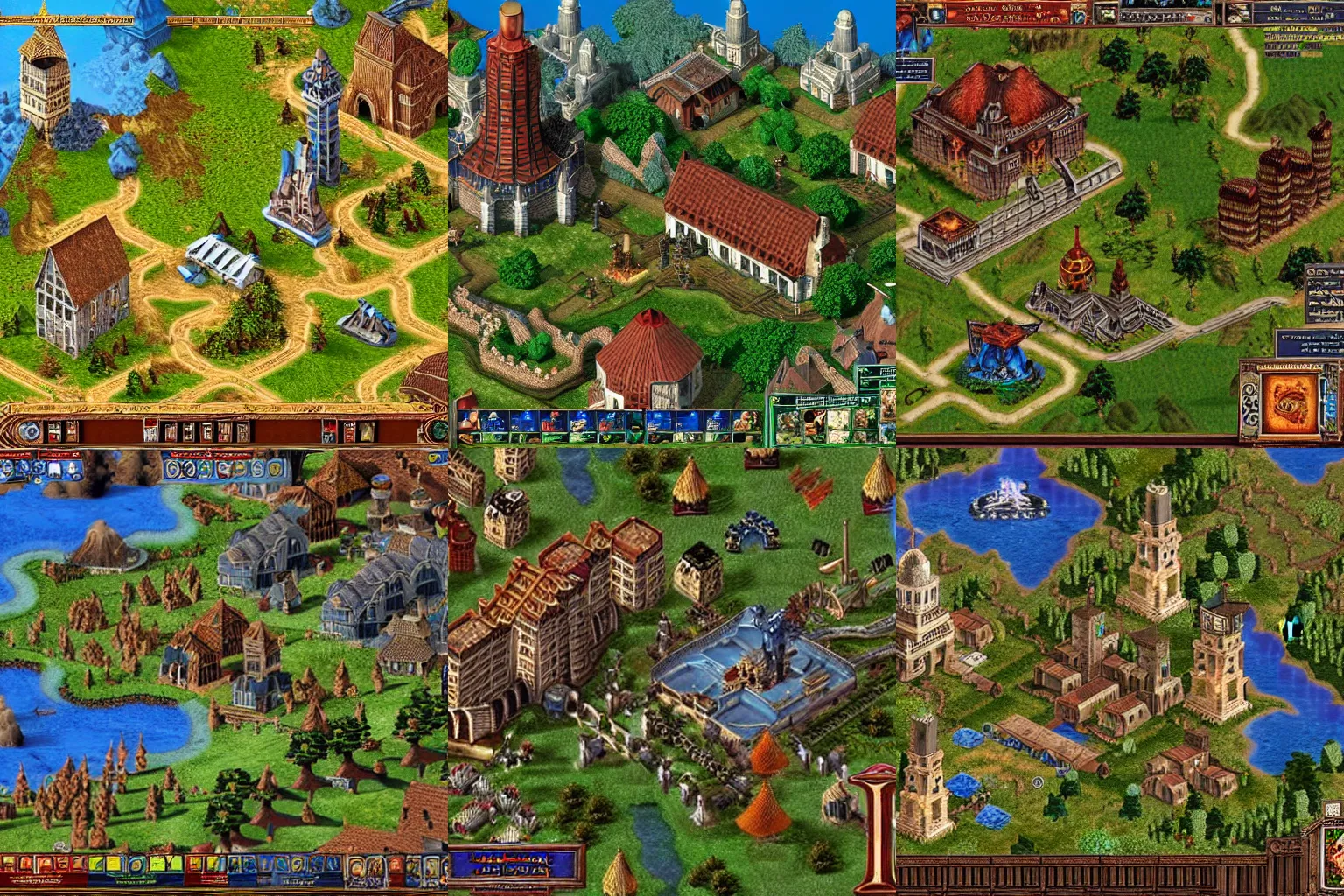 Prompt: Heroes of Might and Magic III, Tower Town screen
