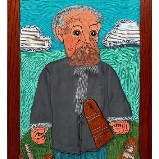 Prompt: an old man, appalachian folk art, detailed, award winning, 4 k
