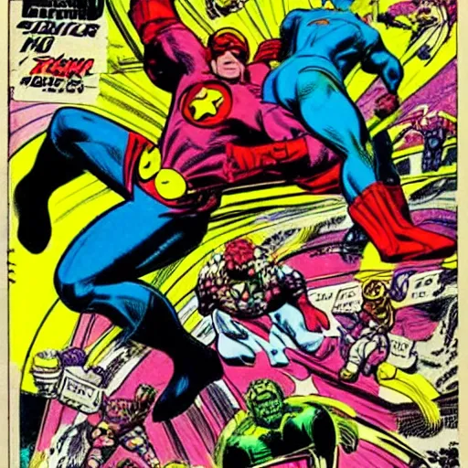 Prompt: comic book cover by jack kirby