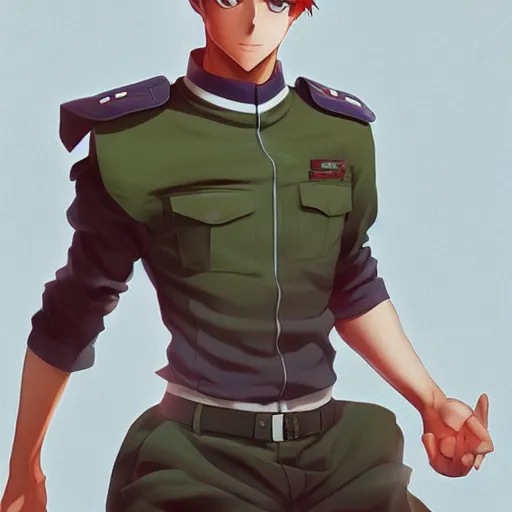 Image similar to anime fully body shot of a school boy dressed in uniform by stanley artgerm lau wlop rossdraws james jean andrei riabovitchev marc _ simonetti and sakimichan tranding on artstation