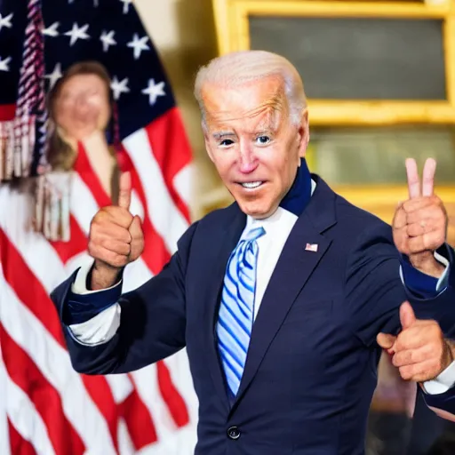 Image similar to joe biden walmart fist fight, detailed faces