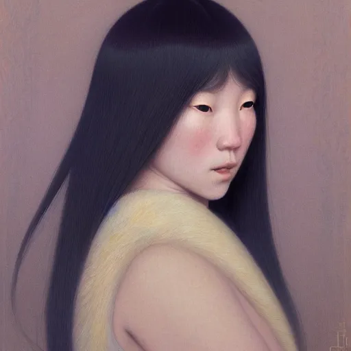 Image similar to a ultradetailed beautiful painting of a inuit european woman by hsiao ron cheng, ngai victo, nivanh chanthara jean delville wlop and dougherty patrick, trending on artstation, alaska, light sparkles, major arcana sky, sharp focus, soft light