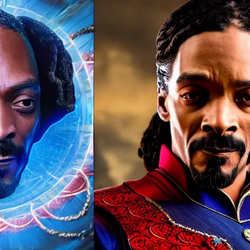 Image similar to snoop dogg as doctor strange, marvel cinematic universe, mcu, 8 k, unedited, in - frame,