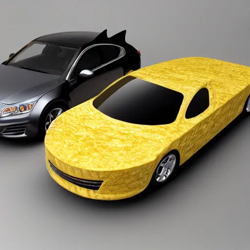 Prompt: a car made of cheese, concept art, HD, luxury render 4k