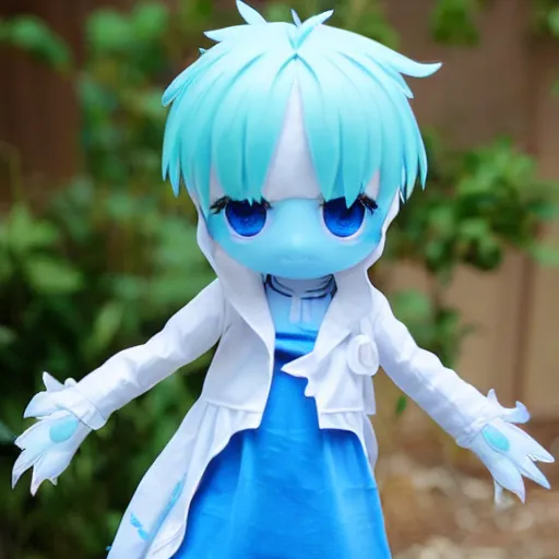 Prompt: cute pvc fumo plush of an elemental girl made of water, splash, refractive optics, vray