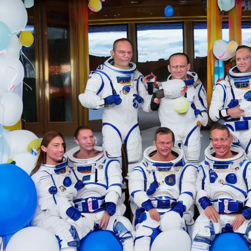 Prompt: astronauts on the moom birthday party photos