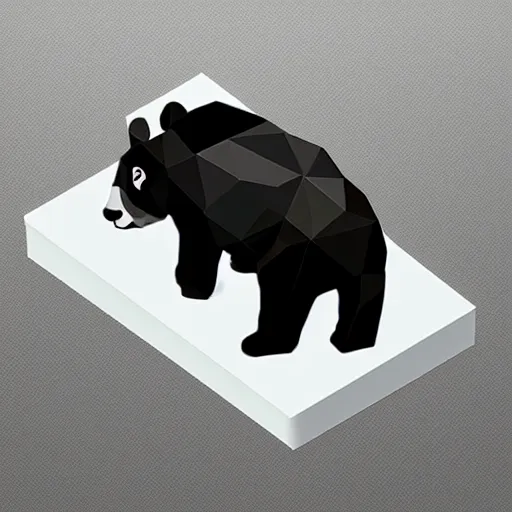 Prompt: low poly isometric panda