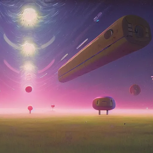 Prompt: Liminal space in outer space by Simon Stålenhag