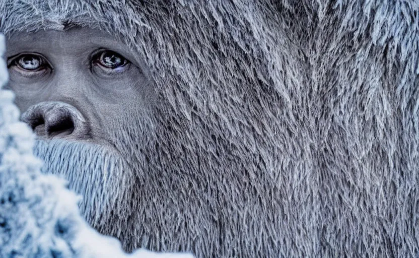 Image similar to hyperrealistic photograph of a yeti