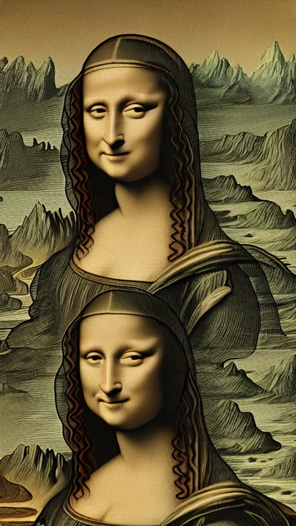 Prompt: the mona lisa in the style of dan hillier