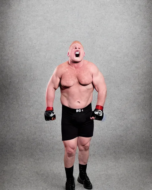 Image similar to portrait of dannt devito as brock lesnar. photographic, photography