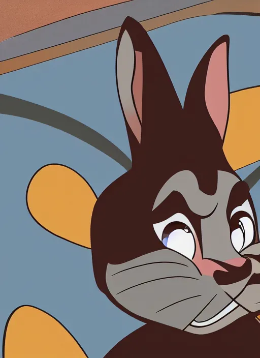 Image similar to Portrait of Christian Bale in the style of cartoon Tom and Jerry. 8k Resolution