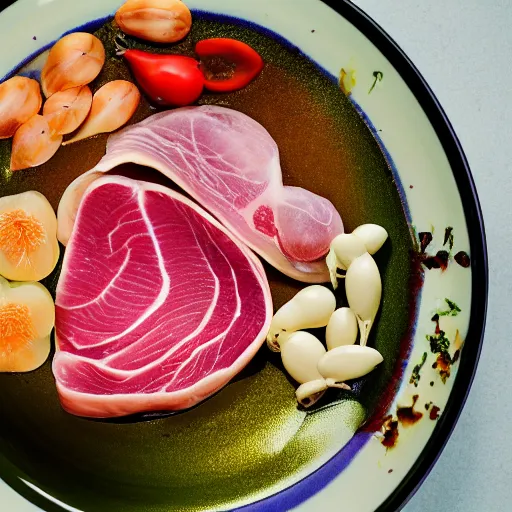 Prompt: Food photography michelin star bowl of raw organs