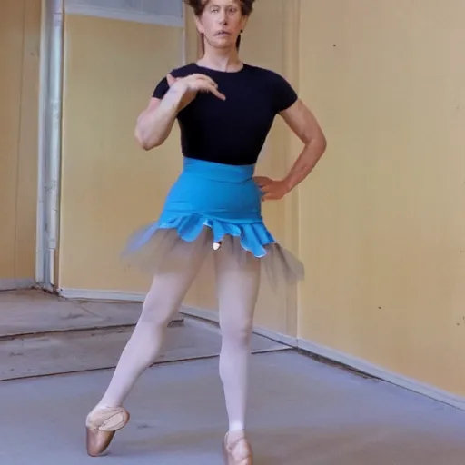 Image similar to Walker Texas Ranger in a ballet skirt
