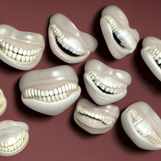 Prompt: a set of false teeth, hyper realistic, photography, 3 5 mm
