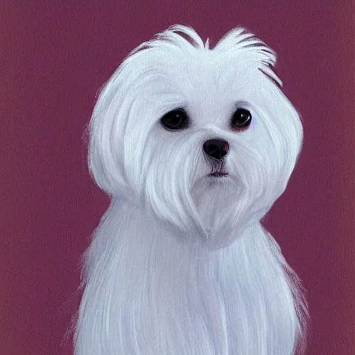 Image similar to a maltese terrier, concept art by yulia zhuchkova, lord raven art print,