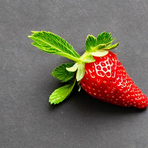 Image similar to a strawberry with legs