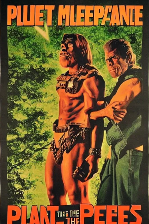 Image similar to movie poster, planet of the apes, directed by russ meyer