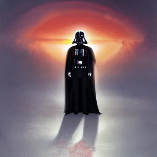 Prompt: darth vader standing still looking at the sunset concept art by doug chiang cinematic, realistic painting, high definition, concept art, portait image, path tracing, high quality, highly detailed, 8 k, red colors, high coherence, anatomically correct, hyperrealistic, concept art, defined face, five fingers, symmetrical