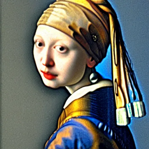 Image similar to the girl with the oyster earring by johannes vermeer