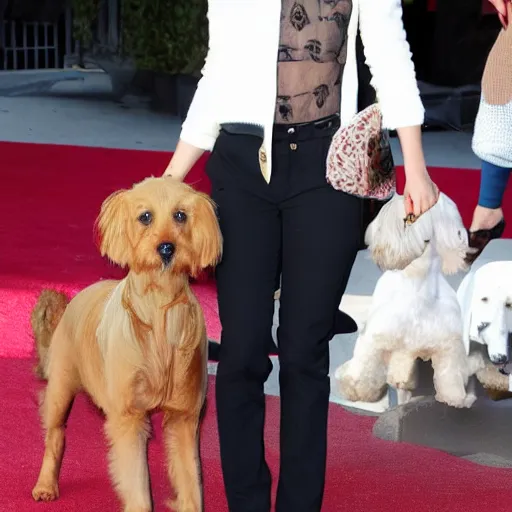 Prompt: emma watson with the body of a dog